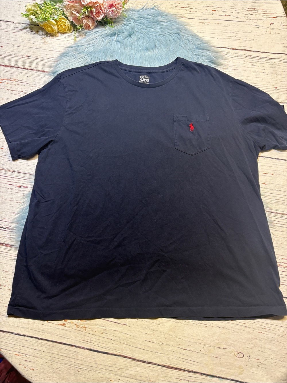 Polo by Ralph Lauren Navy Short Sleeve Pocket Tee with Red Pony sz XXL